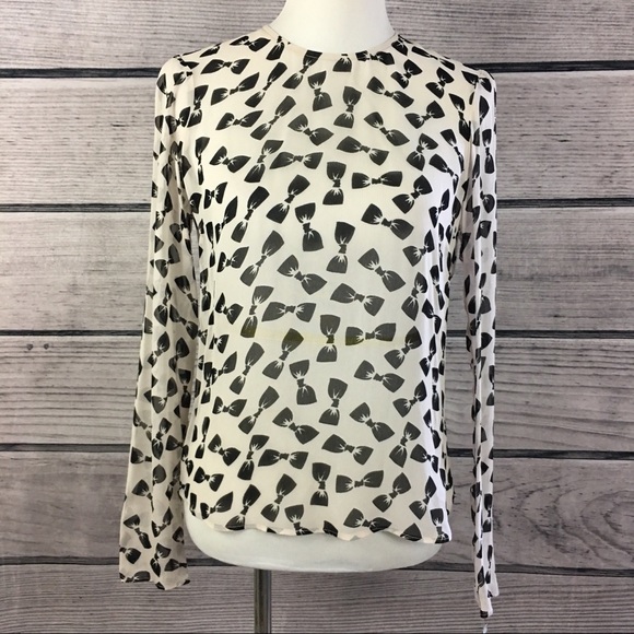 Reformation Tops - Reformation | Bow Print Sheer Blouse Small